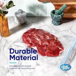 Gallon Freezer Bags, Double Zipper Seal - 100 Count, Thick Resealable Plastic Gallon Bags