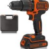 BLACK+DECKER 18 V Cordless 2-Gear Combi Hammer Drill Power Tool with Kitbox, 1.5 Ah Lithium-Ion, BCD700S1K-GB , Orange