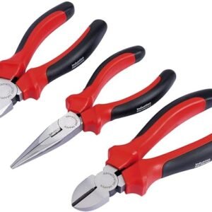 Draper Redline® 3 Piece 160mm Plier Set | Soft Grip Hand Tools Kit | Hardened Jaws & Cutting Edges | 68001