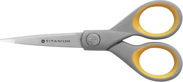 Westcott Titanium Super Softgrip Scissor Set (Pack of 5), Yellow