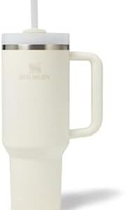 STANLEY Quencher H2.0 FlowState Stainless Steel Vacuum Insulated Tumbler with Lid and Straw for Water, Iced Tea or Coffee, Smoothie and More, Cream, 40 oz
