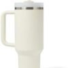 STANLEY Quencher H2.0 FlowState Stainless Steel Vacuum Insulated Tumbler with Lid and Straw for Water, Iced Tea or Coffee, Smoothie and More, Cream, 40 oz