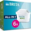 BRITA MAXTRA PRO All-in-1 Water Filter Cartridge 6 Pack (New) - Original BRITA Refill reducing impurities, Chlorine, PFAS, pesticides and limescale for tap Water with Better Taste