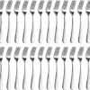 BEWOS Silver Forks 24 Pieces, Stainless Steel Forks Set, 8 Inches (20.3 Cm) Silver Fork Set, Table Forks, Cutlery Forks, Mirror Polished, Dishwasher Safe, Suitable for Household, Restaurant, Canteen