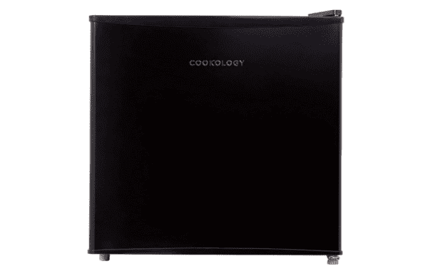Cookology MFR45BK Small Table Top Mini Fridge for Counter Tops 46 Litre Capacity, Reversible Door, Adjustable Temperature Control and Legs with Chiller Box - In Black [Energy Class F]