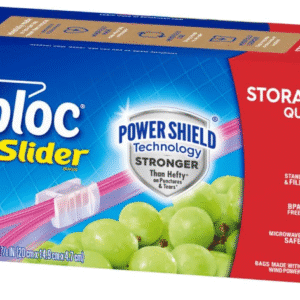 Ziploc Quart Food Storage Slider Bags, Power Shield Technology for More Durability, 76 Count