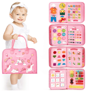 hahaland TOP 1 Montessori Busy Board for Toddlers 1 2 3 4 Years Old, Busy Book for Comprehensive Preschool Educational Playing