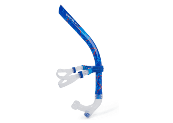 Speedo Unisex Centre Snorkel | Swimming Snorkel | Training Aids, Bllue Flame/Pool Blue/Fluo Tangerine, One Size