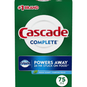 Cascade Complete Powder Dishwasher Detergent, Fresh Scent, 75 oz, White