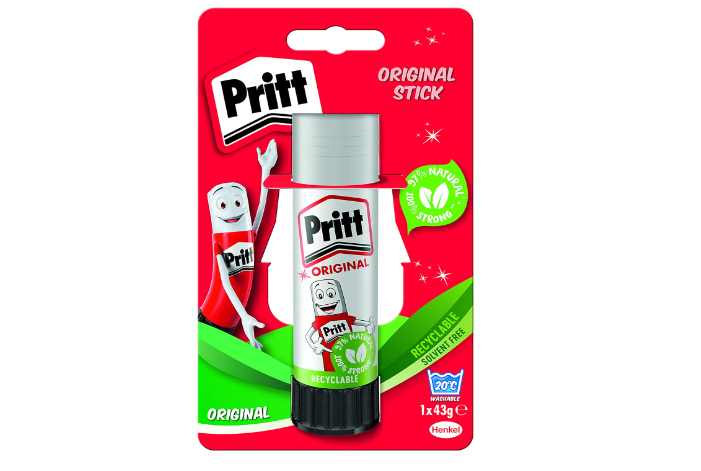 Pritt Glue Stick, Safe & Child-Friendly Craft Glue for Arts & Crafts Activities, Strong-Hold adhesive for School & Office Supplies, 1x43g Pritt Stick, white