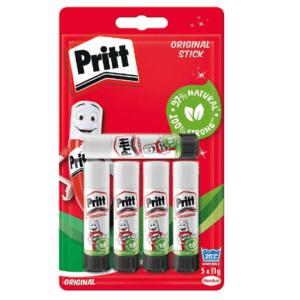 Pritt Glue Stick, Safe & Child-Friendly Craft Glue for Arts & Crafts Activities, Strong-Hold adhesive for School & Office Supplies, 5x11g Pritt Stick