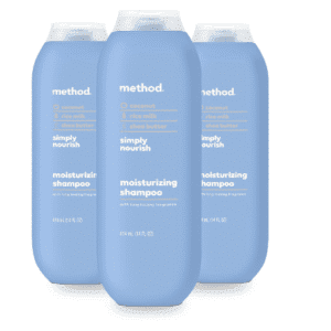 Method Moisturizing Shampoo, Simply Nourish with Shea Butter, Coconut, and Rice Milk Scent Notes, Paraben and Sulfate Free, 14 oz (Pack of 3)