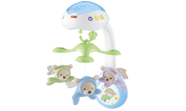 Fisher-Price Butterfly Dreams 3-In-1 Projection Mobile - Soothing Baby Sleep Aid with 3 Audio Modes and Plush Bears, Musical Cot Mobile