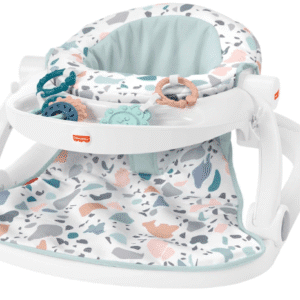 Fisher-Price Portable Baby Chair with Tray and 2 Baby Toys, Sit-Me-Up Floor Seat, Pacific Pebble, HPF45