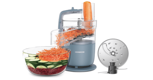 Kenwood, MultiPro Go FDP22.​130GY, Food Processor, for Chopping, Slicing, Grating, Pureeing and Kneading Dough, with Express Serve, 1.3L Bowl, Knife blade, 4mm Slicing/Grating Disk, 650 Watts, Grey