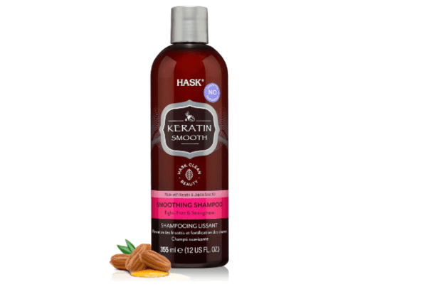 HASK Keratin Smoothing Shampoo for all hair types, colour safe, gluten-free, sulfate-free, paraben-free - 1 355 ml Bottle