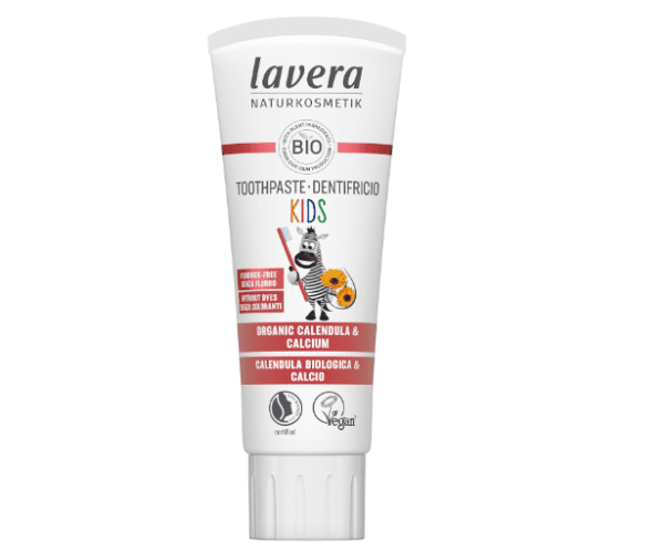 lavera Toothpaste Kids Fluoride-Free - Without colourants - Protects Milk TeethOrganic Calendula & Calcium - Vegan - 75 ml