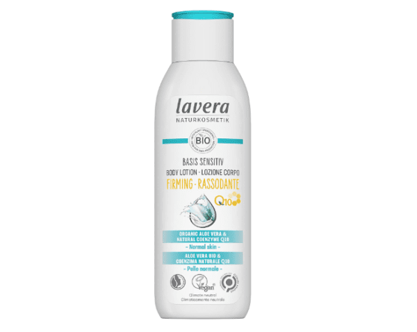 lavera Basis Sensitiv Body Lotion Firming - with Organic Aloe Vera & Natural Coenzyme Q10 - improves skin elasticity - leaves skin feeling firmer - natural Cosmetics - vegan - organic (1 x 250ml)