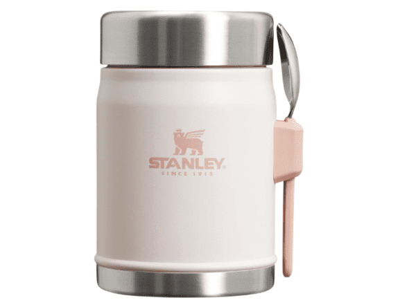 Stanley Classic Legendary Food Jar 0.4L with Spork - Keeps Cold or Hot For 7 Hours - BPA-Free Stainless Steel Soup Flask - Leakproof - Dishwasher Safe - Rose Quartz