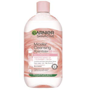Garnier Micellar Rose Cleansing Water For Dull Skin, Glow Boosting Cleanser and Makeup Remover