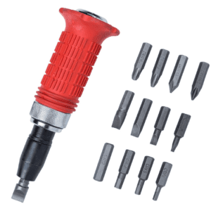 Blue Spot Tools 12064 Impact Driver in Case, Red, Set of 13 Piece